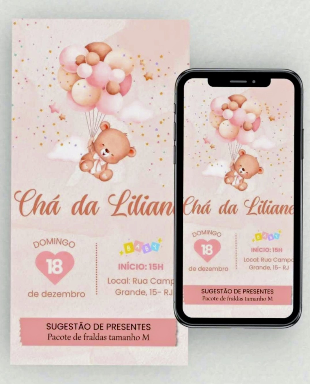 Convite Chá de Bebê Digital Interativo - Imagem 3