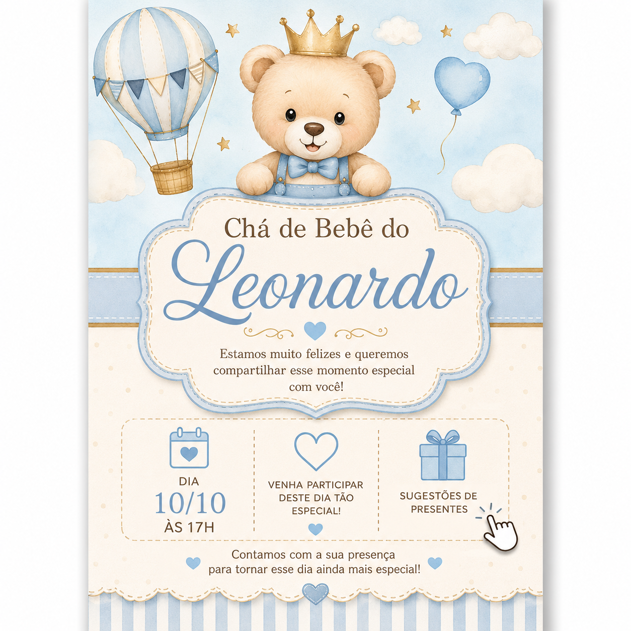 Convite Chá de Bebê Digital Interativo - Imagem 2