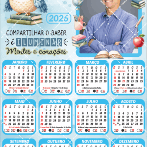 Calendário 2026 para professor personalizado