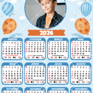 Capa calendário menino azul claro