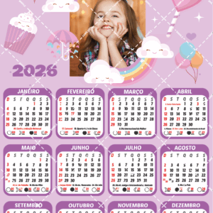 Calendário Digital para Menina 2026