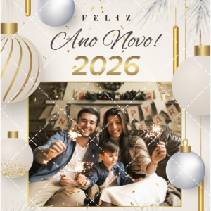 Cartão de ano novo dourado