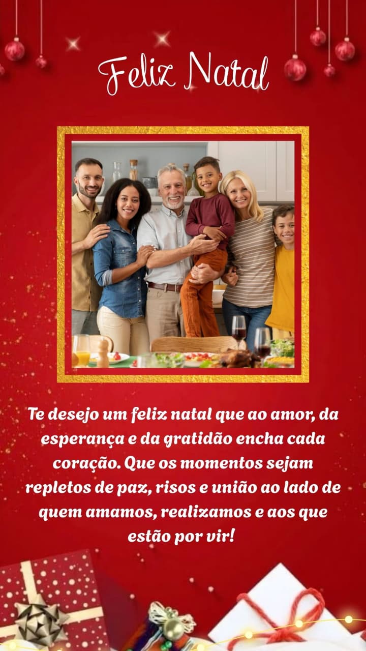 Cartão de Natal Digital Personalizado Clássico vermelho