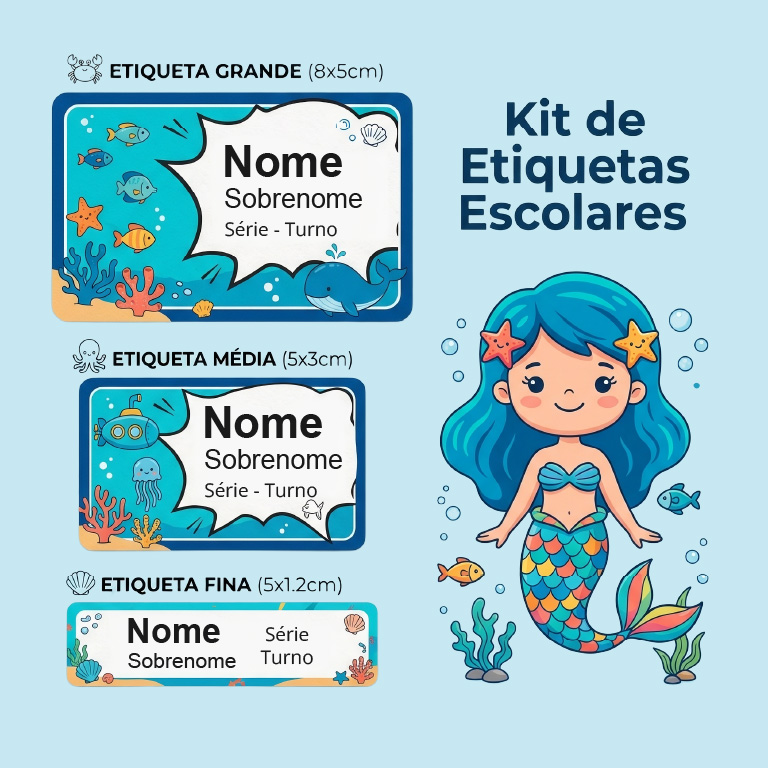 Etiqueta escolar Maré criativa
